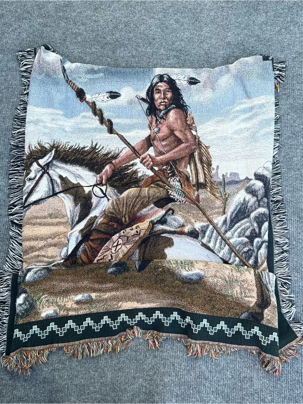 Vintage Native American Tapestry Quilt